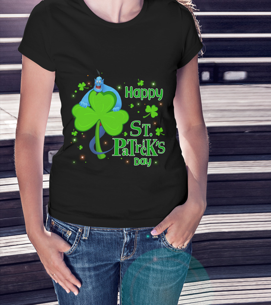 Happy St. Patrick's Day Genie Shamrock T-Shirt