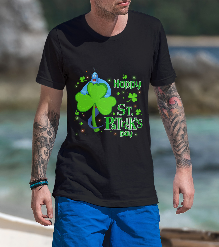 Happy St. Patrick's Day Genie Shamrock T-Shirt