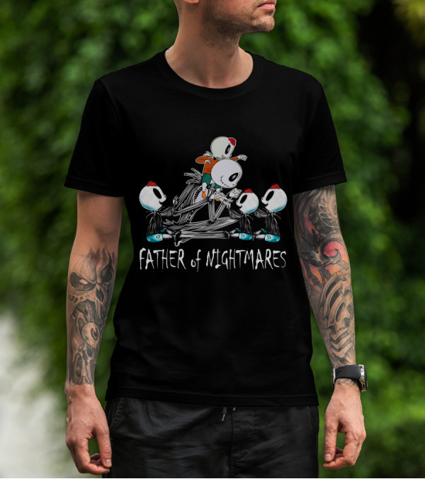 Father Of Nightmares Four Boys Skeleton Characters T-Shirt
