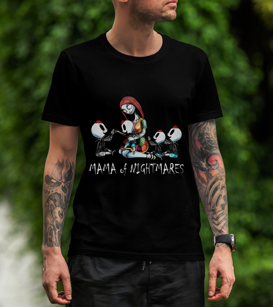 4 Boys Mama Of Nightmares Skeleton Characters T-Shirt