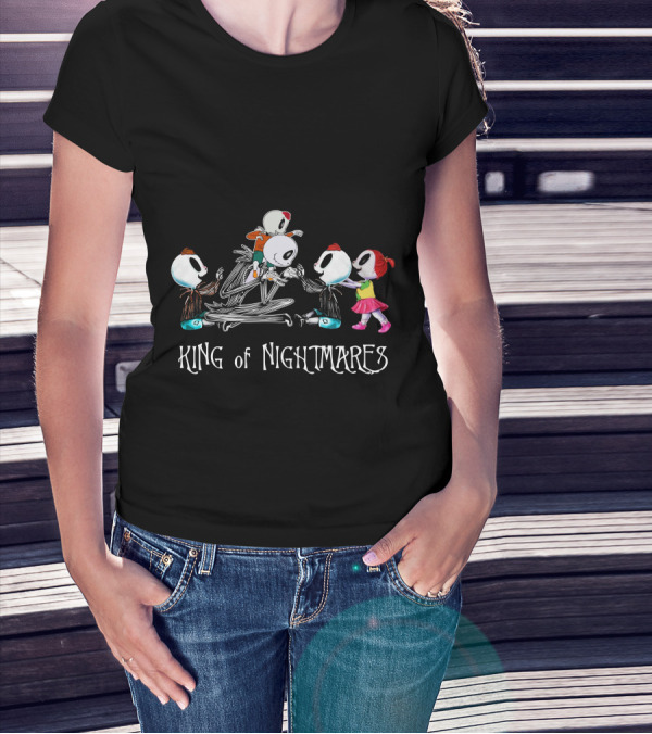 3 Boys And 1 Girl With Skeletons King Of Nightmares T-Shirt