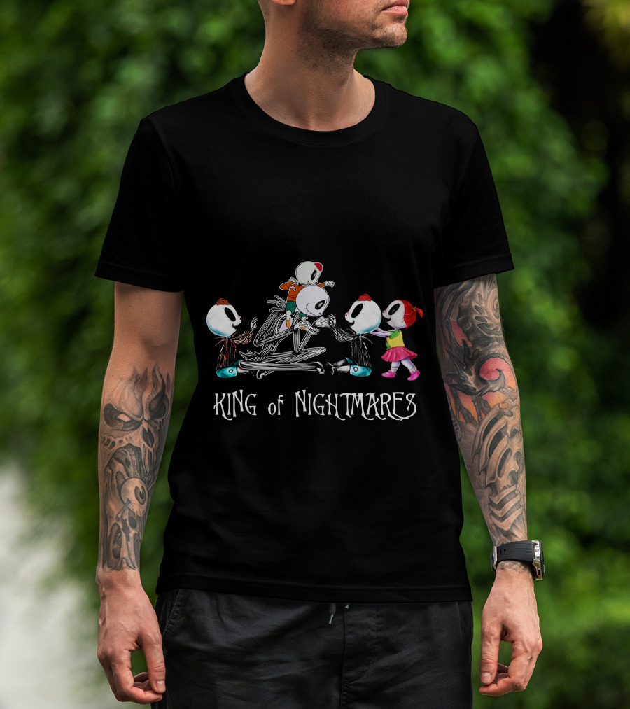 3 Boys And 1 Girl With Skeletons King Of Nightmares T-Shirt