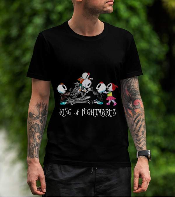 3 Boys And 1 Girl With Skeletons King Of Nightmares T-Shirt