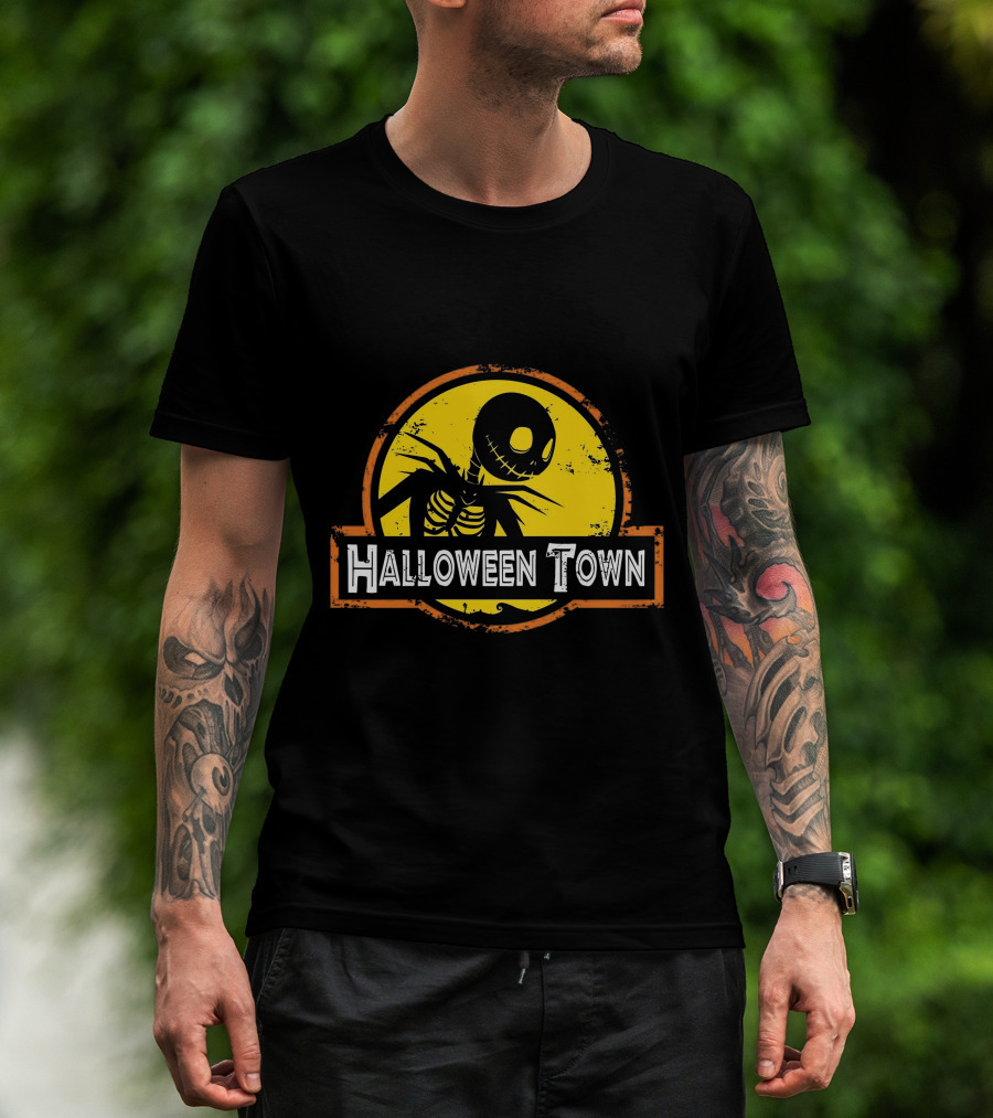 Halloween Town Skeleton Jack O'Lantern Moon T-Shirt