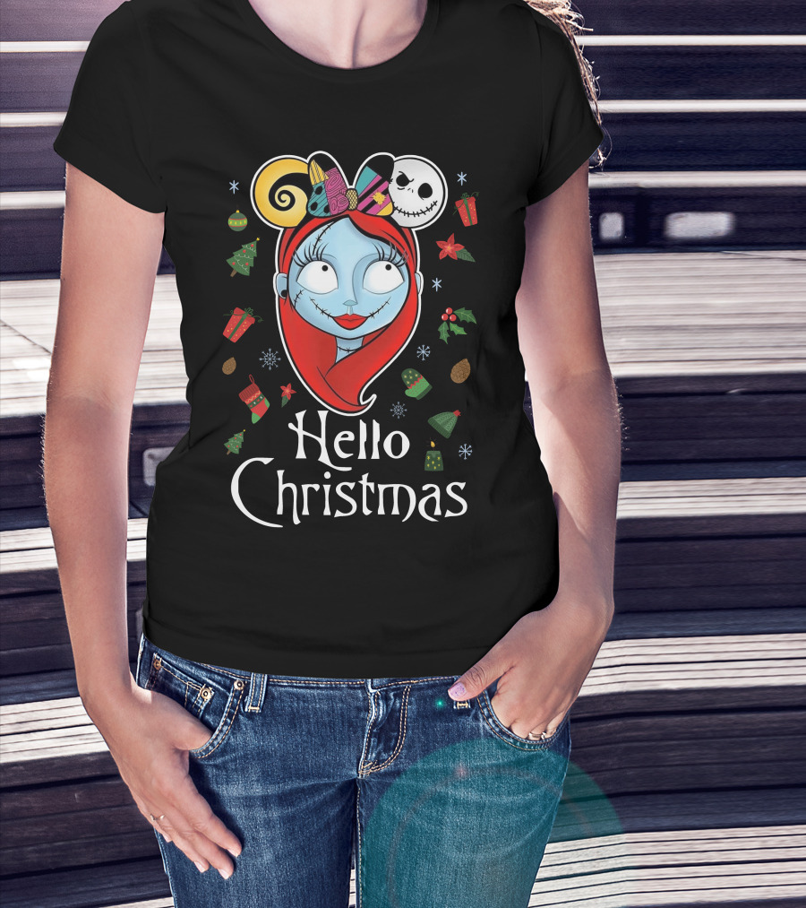 Hello Christmas Nightmare Inspired Sally Jack Skellington Holiday T-Shirt