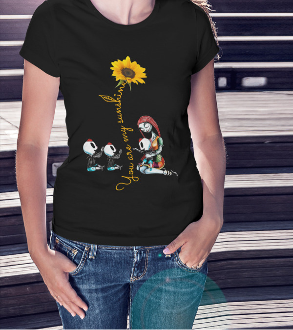 3 Boys You Are My Sunshine Sunflower With Characters In Love Hug T-Shirt