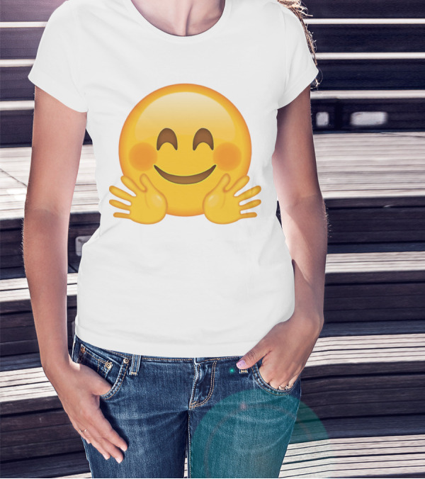 Hugging Face Smiley Emoji With Hands T-Shirt