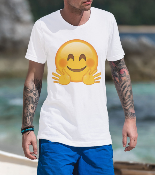 Hugging Face Smiley Emoji With Hands T-Shirt