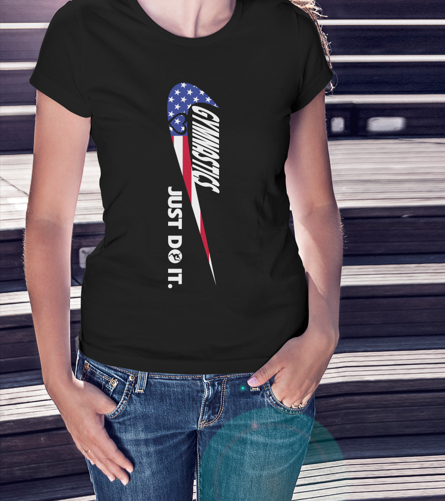 Gymnastics Just Do It American Flag T-Shirt