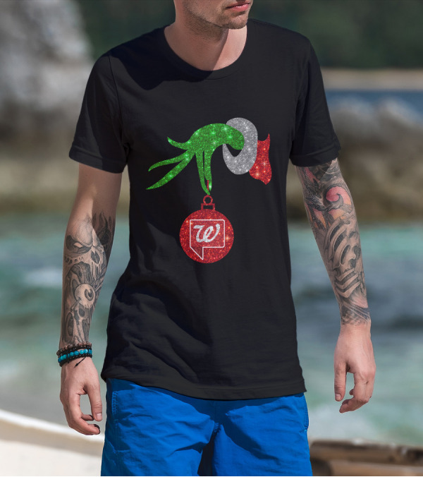 Glittery Green Hand With Walgreens Ornament Christmas Image T-Shirt