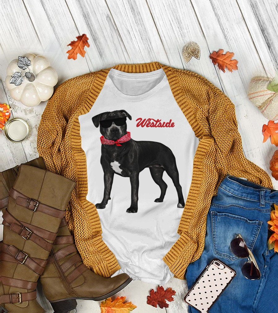 Westside Cool Dog with Sunglasses and Bandana T-Shirt