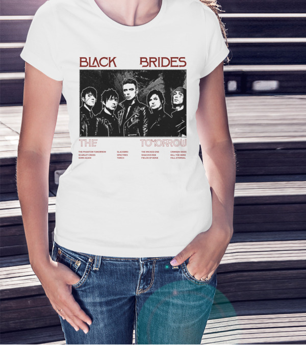 BLACK VEIL BRIDES THE PHANTOM TOMORROW SLACKERBO SPECTRES TORCH THE WICKED ONE SHADOWS RISE FIELDS OF BONE CRIMSON SKIES KILL THE HERO FALL ETERNAL T-Shirt