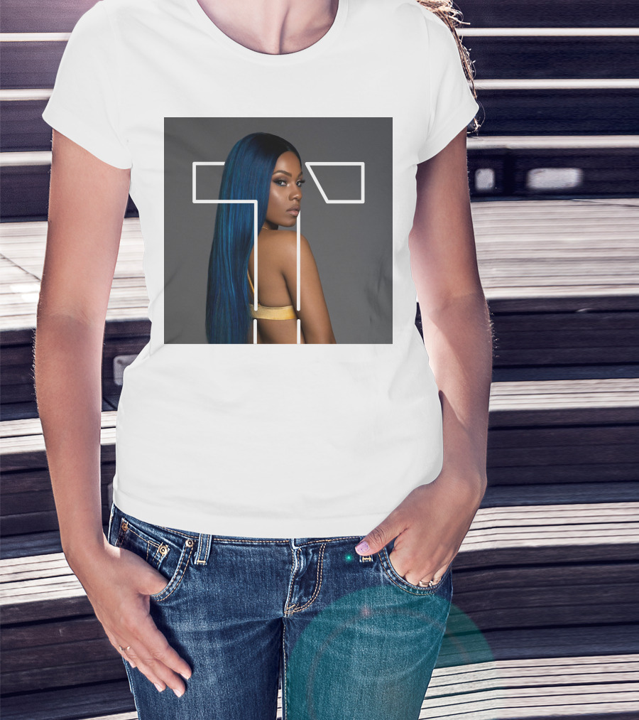 Terilisha T Silhouette Overlay With Blue Hair T-Shirt