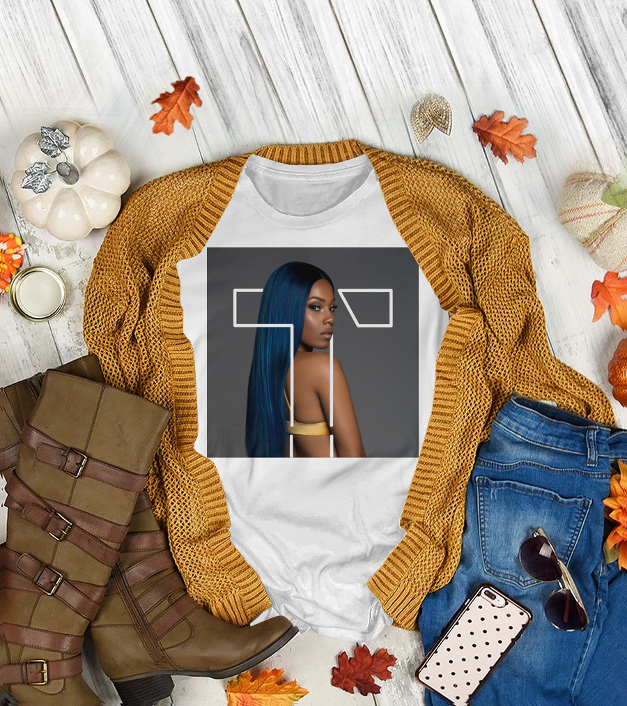 Terilisha T Silhouette Overlay with Blue Hair T-Shirt