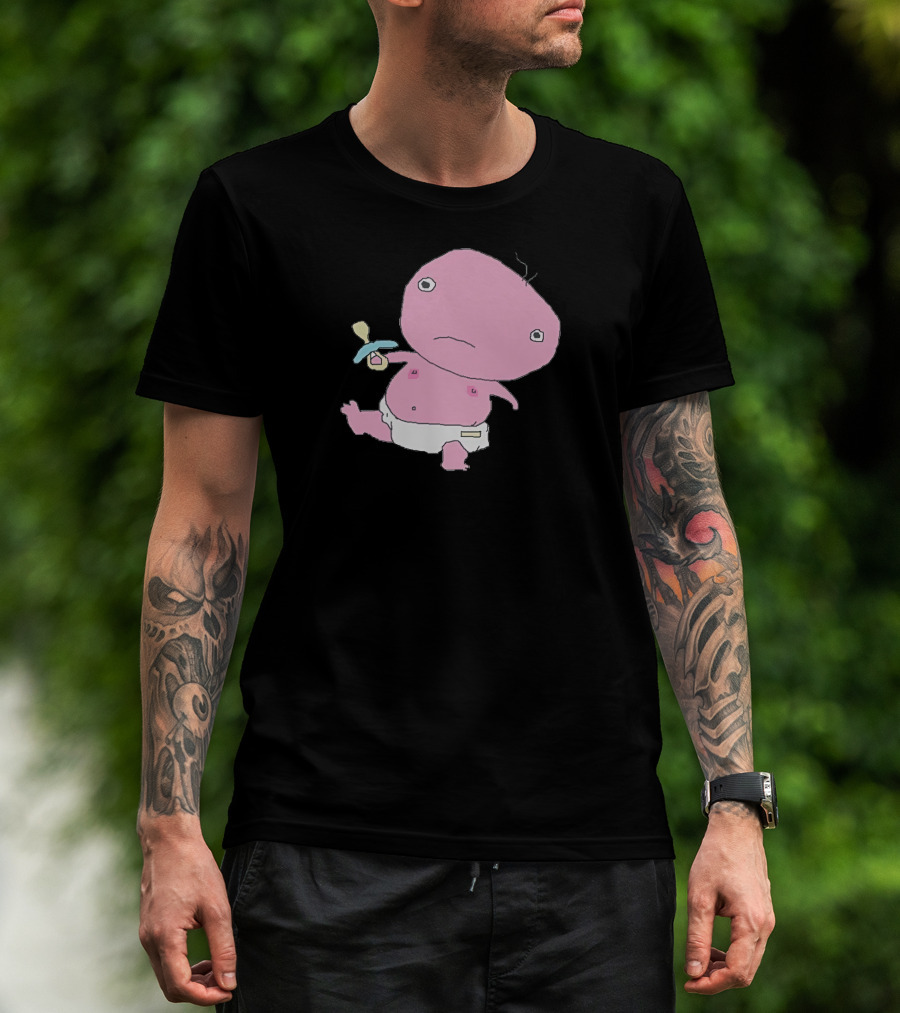 Jack Stauber Baby Character Pacifier Diaper Pink T-Shirt
