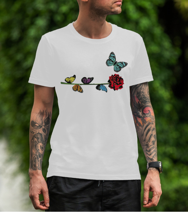 Malu Trevejo Butterflies And Rose T-Shirt