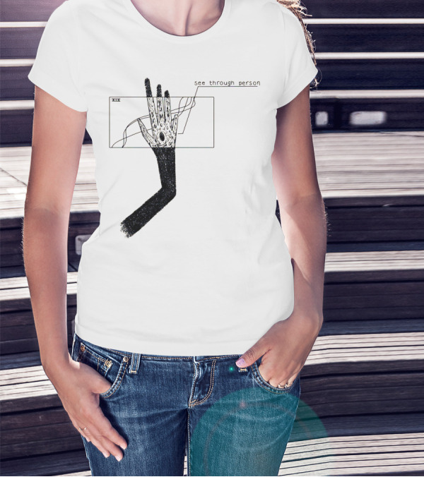 See Through Person Hand Illustration With Void Design And Abstract Lines T-Shirt