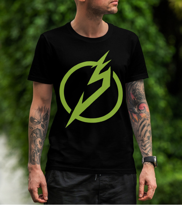 Snails Merch Electric Green Lightning Circle T-Shirt