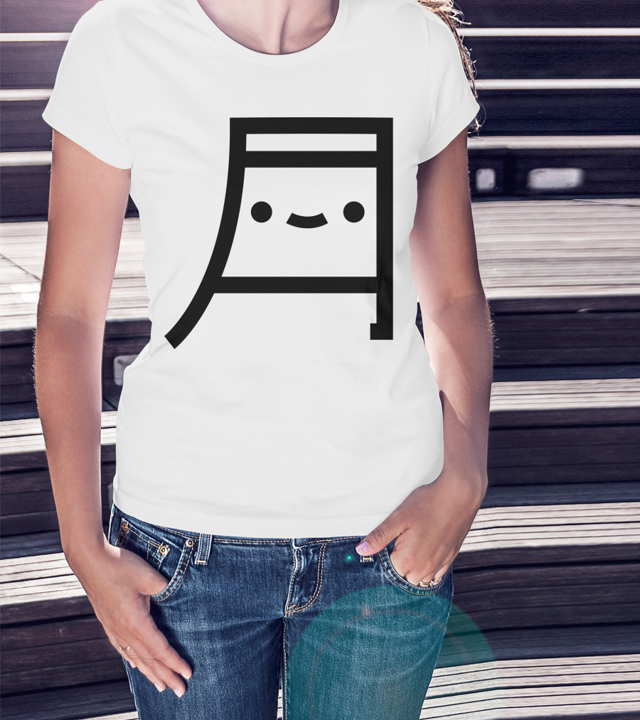 Tsuki Cute Kawaii Moon Face Emoticon Symbol Merch T-Shirt