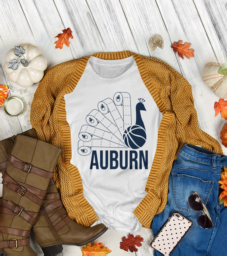 Auburn Peacock Toilet Paper Basketball T-Shirt