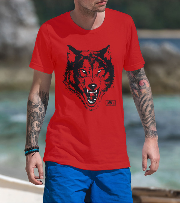 Nwo Wolfpac Red Wolf Head T-Shirt