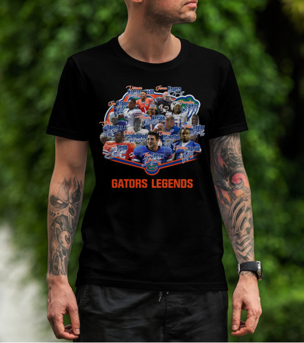 Florida Gators Legends Tim Tebow Emmitt Smith Jevon Kearse Percy Harvin Danny Wuerffel T-Shirt
