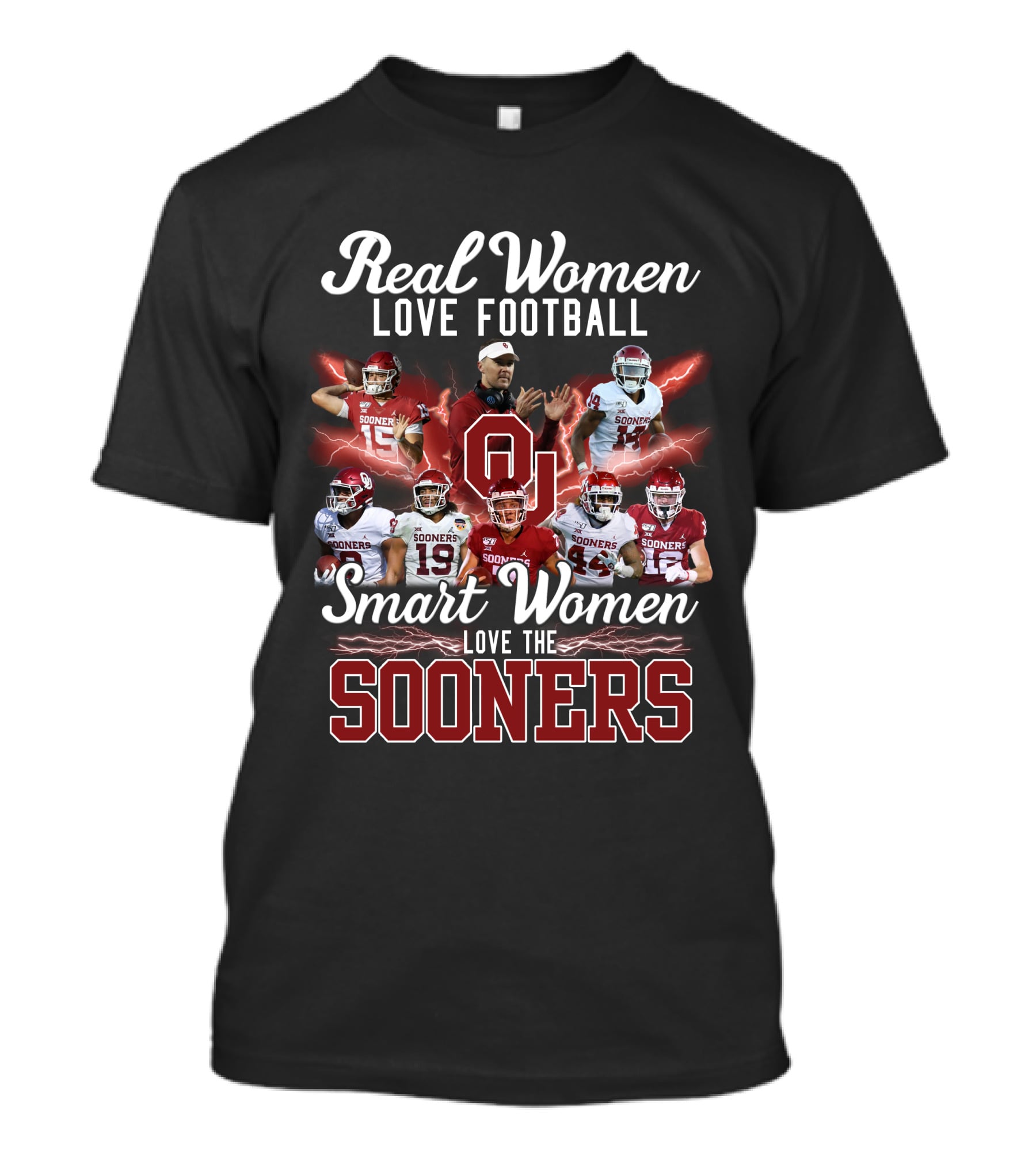 Real Women Love Football Smart Women Love The Sooners T-Shirt