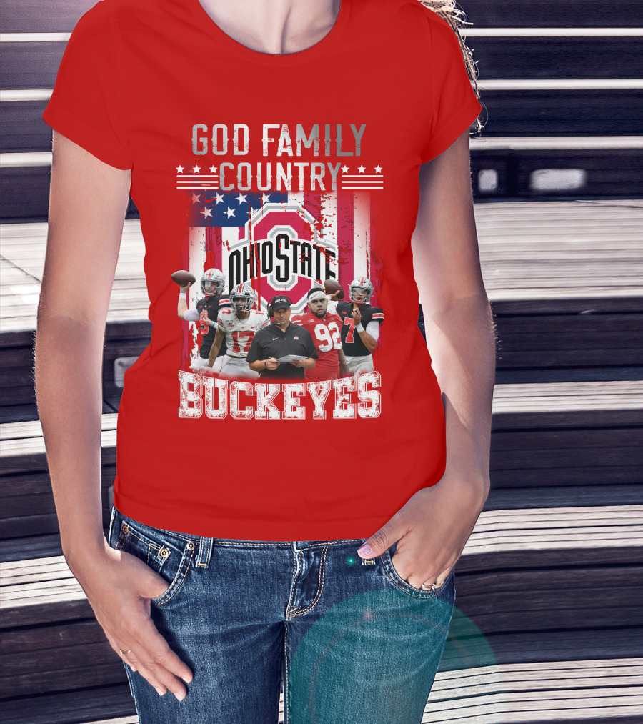 Ohio State God Family Country Buckeyes T-Shirt