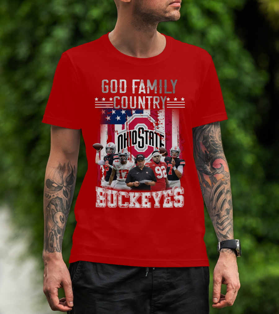 Ohio State God Family Country Buckeyes T-Shirt