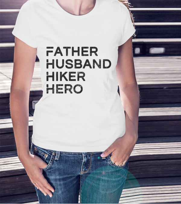 FATHER HUSBAND HIKER HERO LOGO STYLE ICONIC T-Shirt