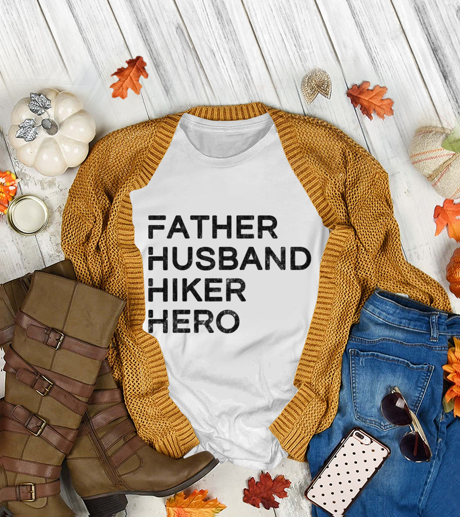 FATHER HUSBAND HIKER HERO LOGO STYLE ICONIC T-Shirt