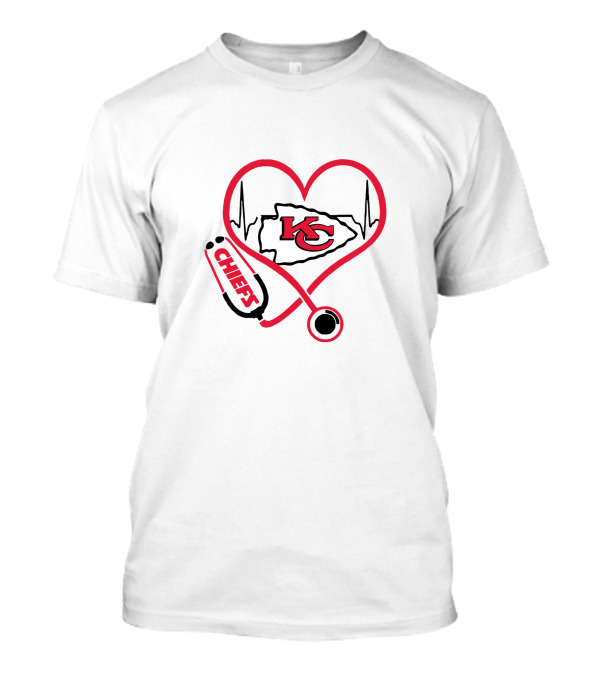 Stethoscope Heartbeat Kansas City Chiefs Nurse T-Shirt