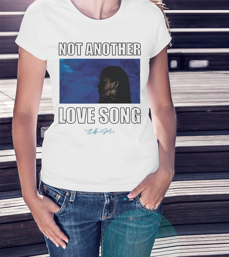 NOT Another Love Song Ella Mai Silhouette Blue Background T-Shirt