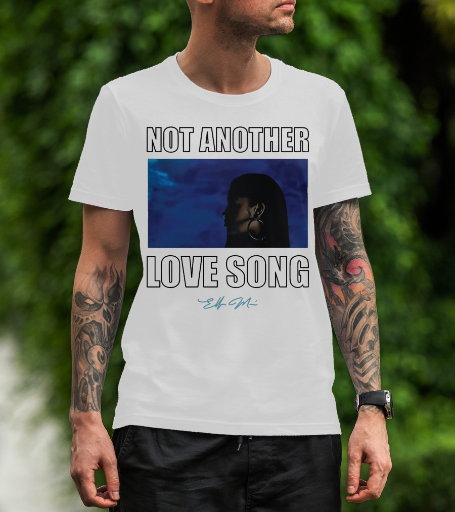 NOT Another Love Song Ella Mai Silhouette Blue Background T-Shirt