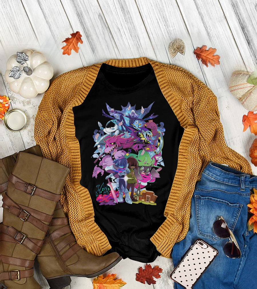 Deltarune Cast and Colorful Adventure Scene T-Shirt