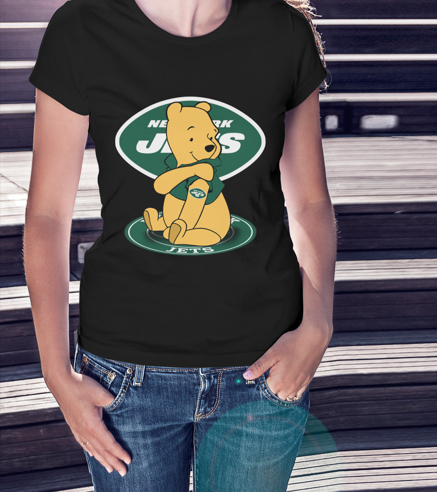 New York Jets Pooh Football T-Shirt