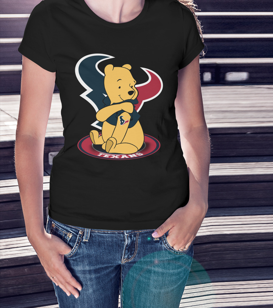 Pooh Texans Houston Logo Bears Football T-Shirt