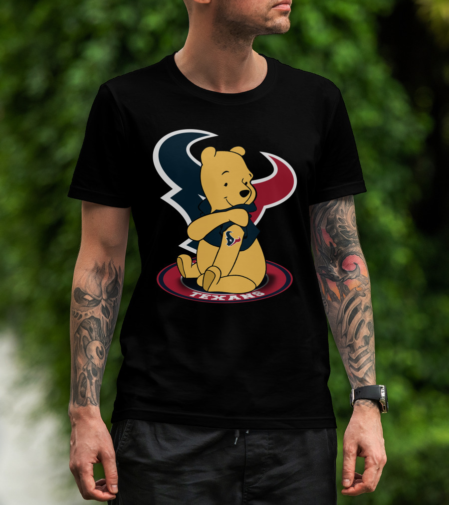 Pooh Texans Houston Logo Bears Football T-Shirt