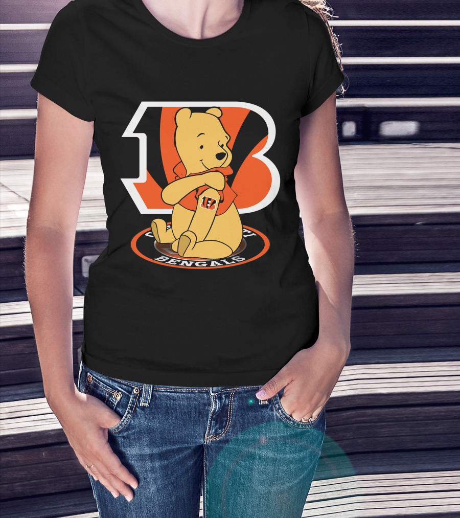 Cincinnati Bengals Pooh Football Crossover T-Shirt