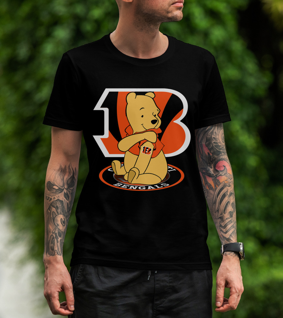 Cincinnati Bengals Pooh Football Crossover T-Shirt