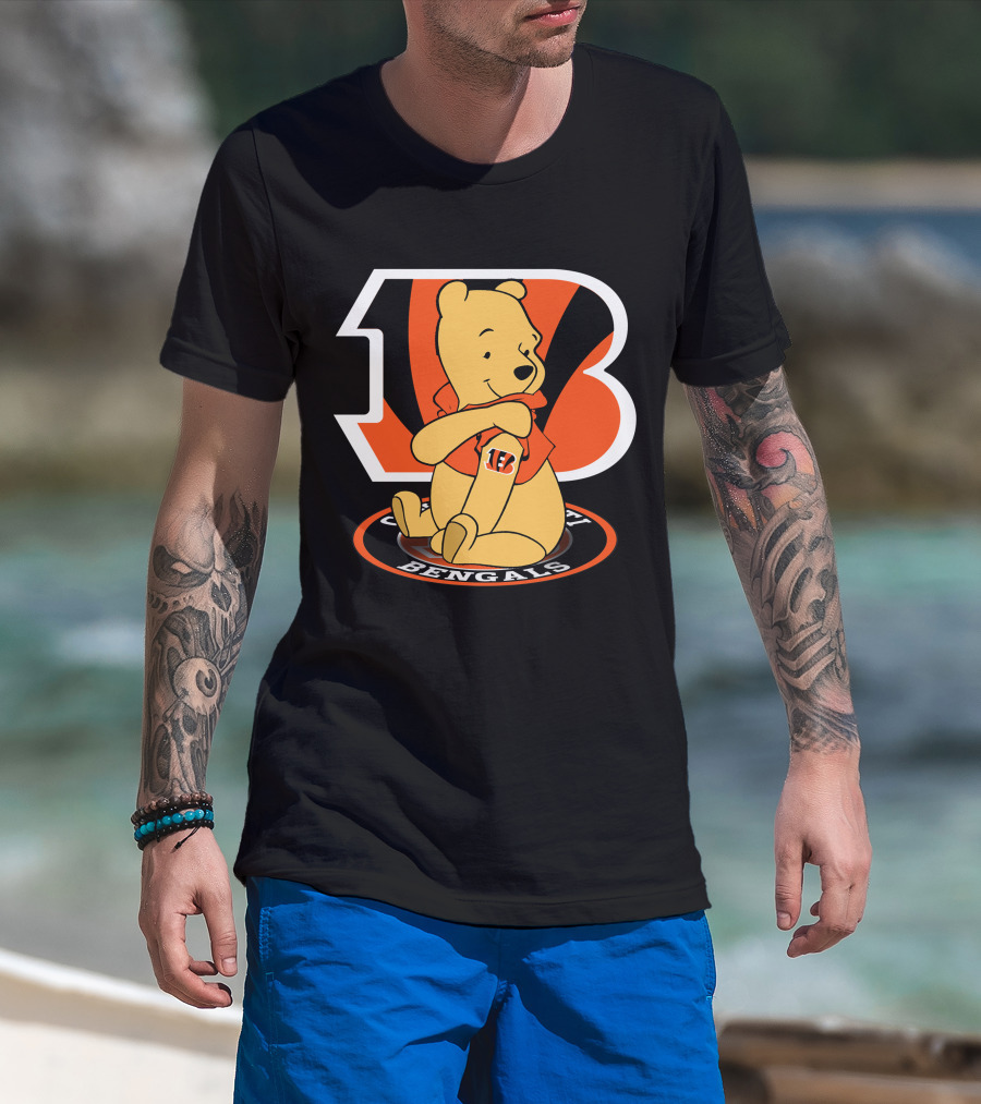 Cincinnati Bengals Pooh Football Crossover T-Shirt