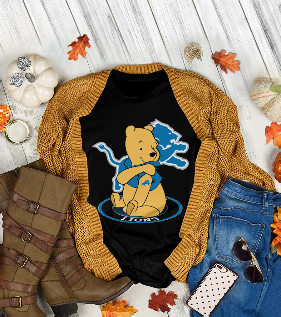 Lions Pooh Bear Detroit Crossover T-Shirt
