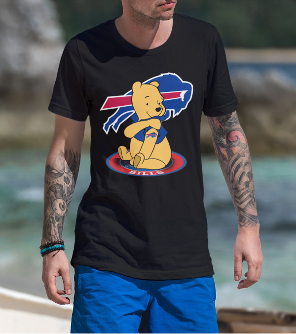 Pooh Bills Buffalo Bills Crossover Featuring Iconic Bear T-Shirt