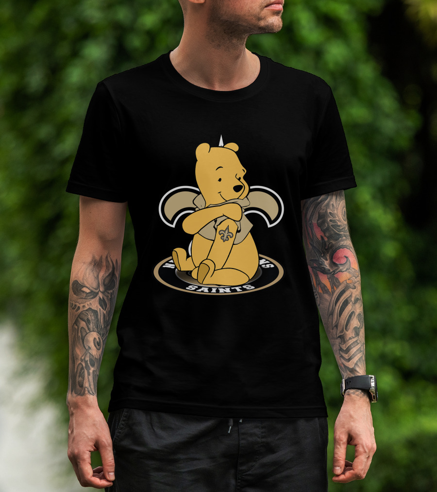Pooh Saints New Orleans Fleur-de-Lis Iconic Symbols T-Shirt