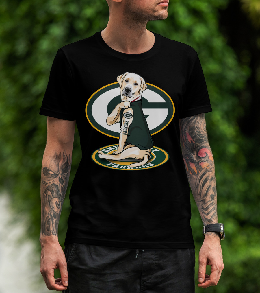 Labrador Green Bay Packers Football Fan Dog T-Shirt