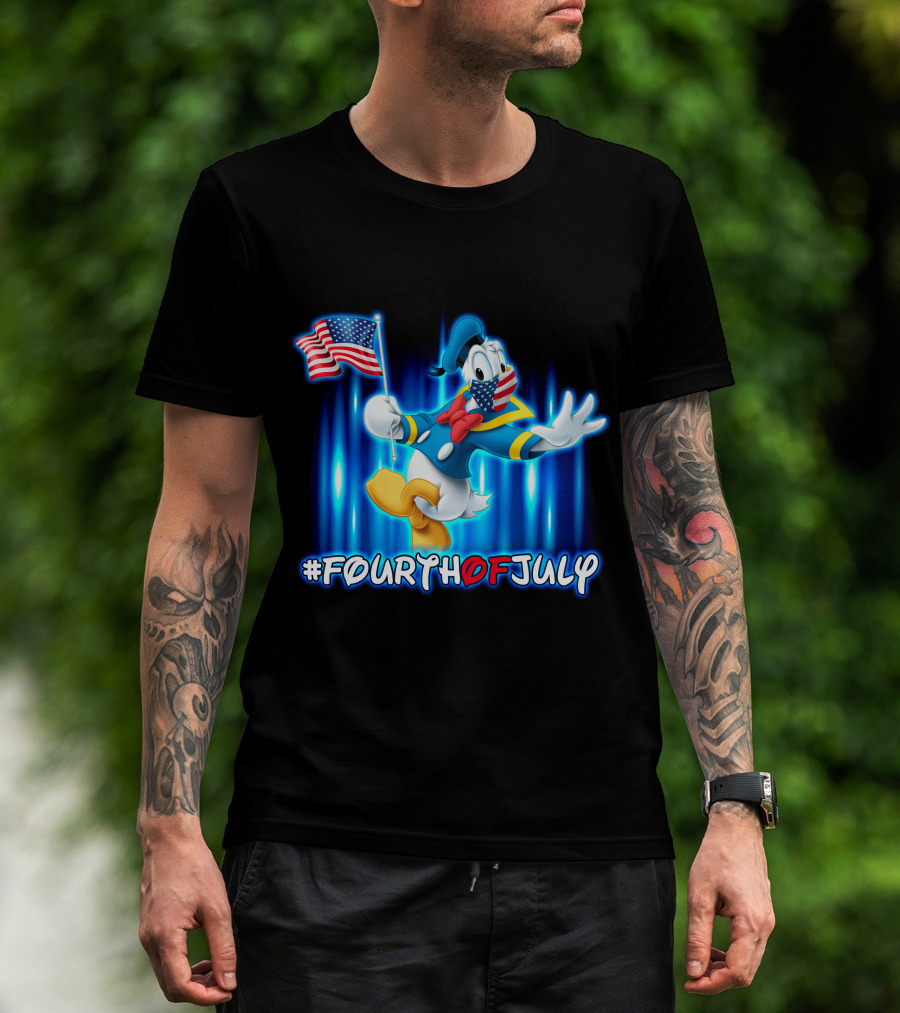 Donald Duck #FourthOfJuly American Flag T-Shirt