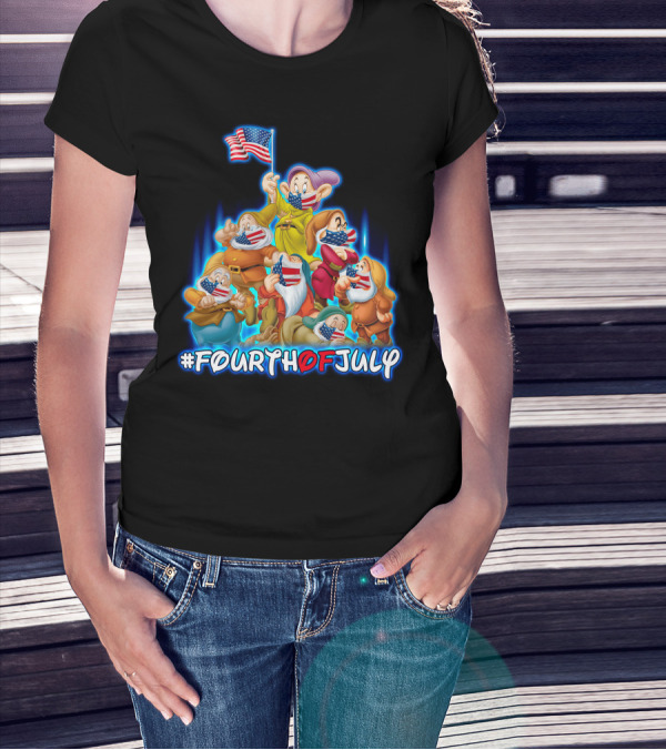 FourthofJuly Seven Dwarfs Patriotic Celebration With American Flag T-Shirt