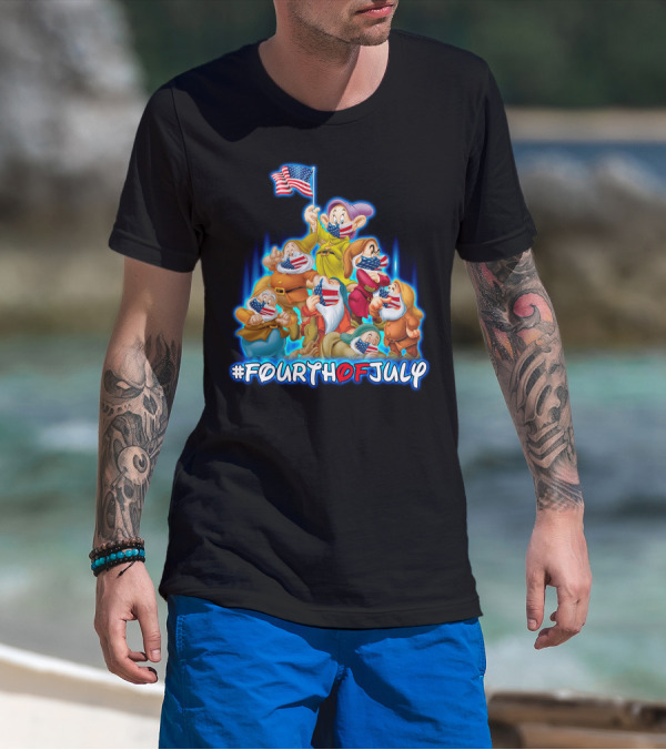 FourthofJuly Seven Dwarfs Patriotic Celebration With American Flag T-Shirt