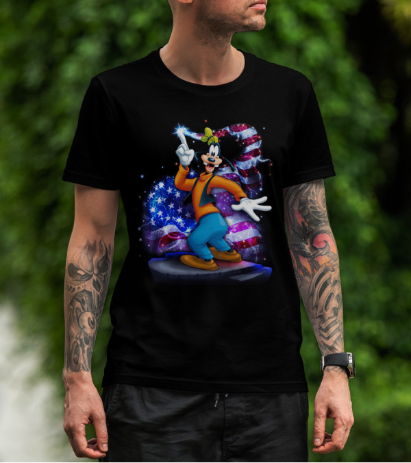 Goofy Bling July American Flag T-Shirt