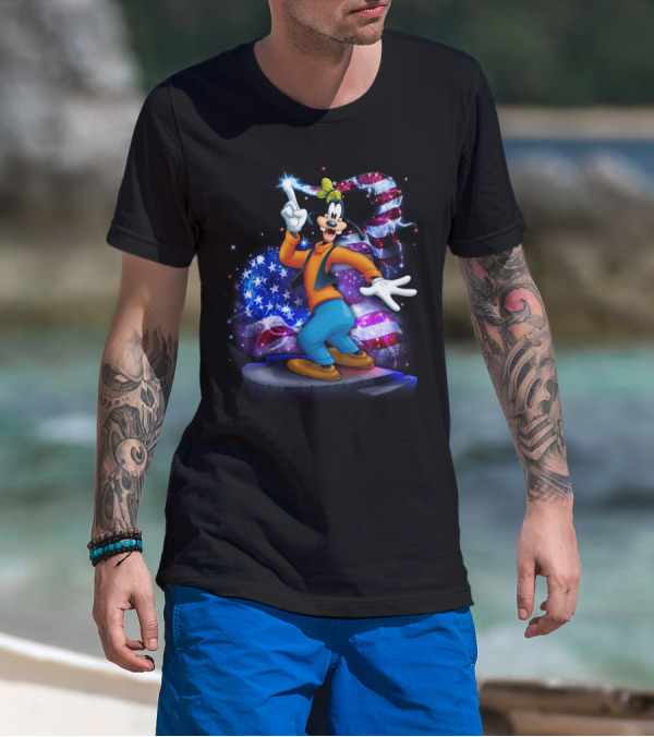 Goofy Bling July American Flag T-Shirt